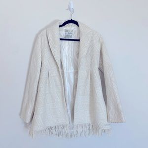 Billabong // Coat // Cream // Off - White // Beachy Fringe Detail & Soft Pattern